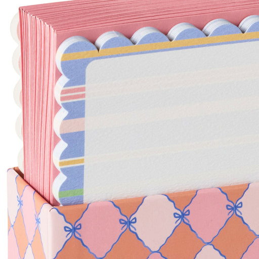 Hallmark : Scallops and Stripes Flat Note Cards in Caddy, Box of 40