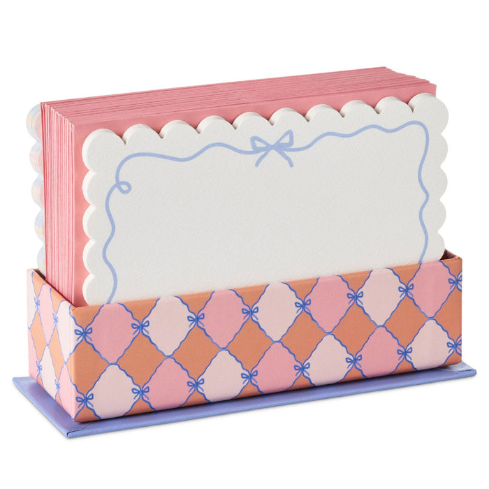 Hallmark : Scallops and Stripes Flat Note Cards in Caddy, Box of 40