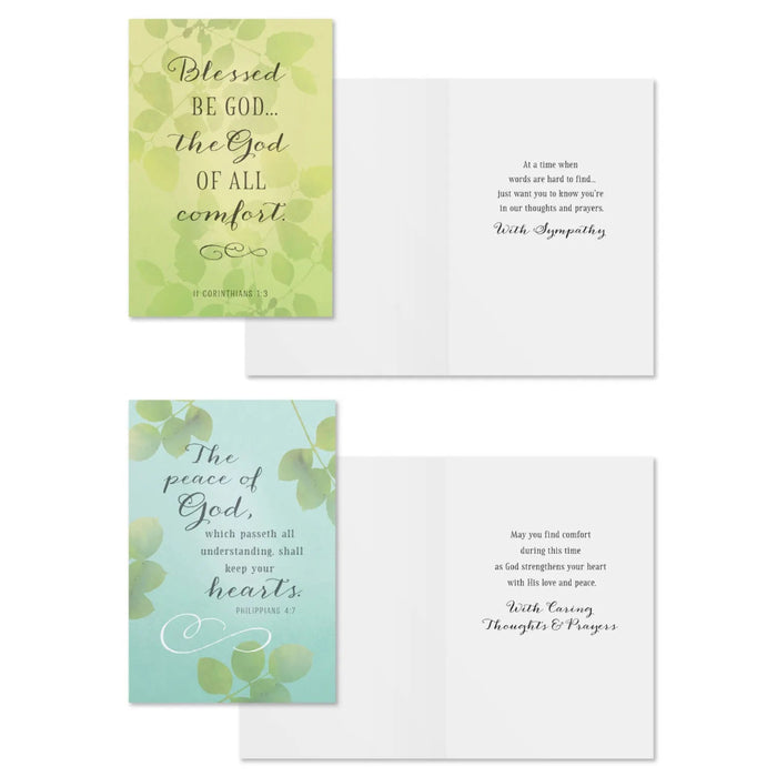 Hallmark Thoughts and Prayers assorted religious sympathy cards with faith-inspired designs, box of 12