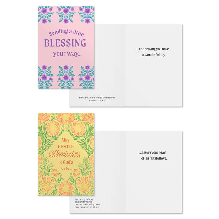 Hallmark Bright Patterns assorted religious encouragement cards box of 12 featuring colorful designs and faith-inspired messages
