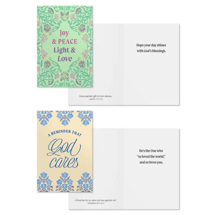 Hallmark Bright Patterns assorted religious encouragement cards box of 12 featuring colorful designs and faith-inspired messages