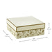 Large floral gift box with gold trim, 10" × 4" × 10"