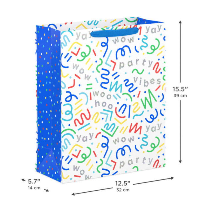 Colorful Squiggles and Party Vibes Extra-Large Gift Bag