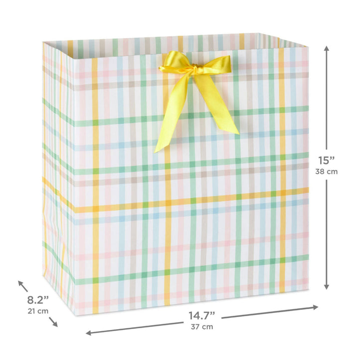 Pastel Plaid Extra-Deep Gift Bag