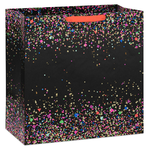 Hallmark : 15" Neon Confetti on Black Extra-Deep Gift Bag