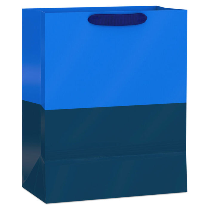 Hallmark : 13" Navy Blue and Cobalt Color Block Large Gift Bag