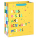 Hallmark : 13" Hugs, Kisses and Birthday Wishes on Yellow Large Gift Bag