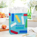 Happy Birthday and Confetti Stripes on Blue Large Gift Bag