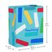 Happy Birthday and Confetti Stripes on Blue Large Gift Bag