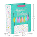 Birthday Cake on Aqua Large Gift Bag