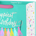 Birthday Cake on Aqua Large Gift Bag