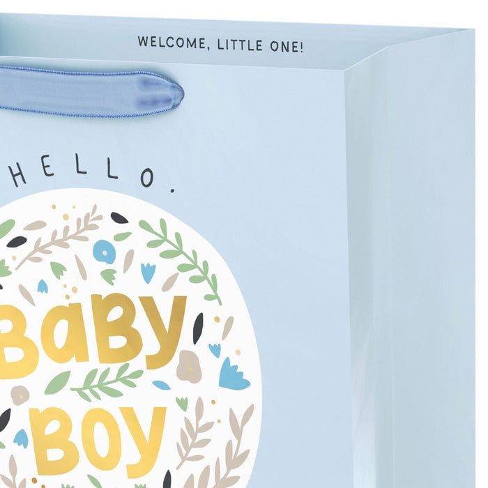 Hallmark : 13" Bunny in Hot Air Balloon Baby Boy Large Gift Bag
