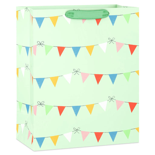 Hallmark : 13" Colorful Banners on Light Green Large Gift Bag