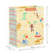 Large yellow animal‑party gift bag, 10.4" × 13" × 5.7"