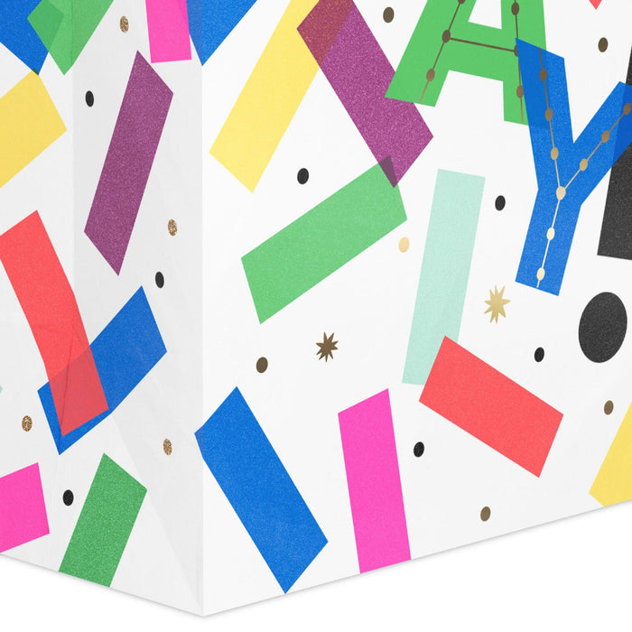 Hallmark : 13" Yay! Colorful Confetti on White Large Gift Bag