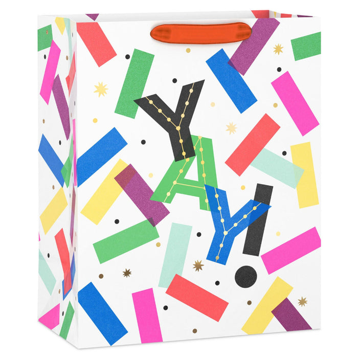 Hallmark : 13" Yay! Colorful Confetti on White Large Gift Bag