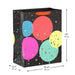 Large balloon‑design gift bag with gold glitter, 10.4" × 13" × 5.7"