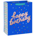 Happy Birthday on Blue Large Gift Bag
