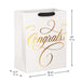 Large cream “Congrats” gift bag, 10.4" × 13" × 5.7"