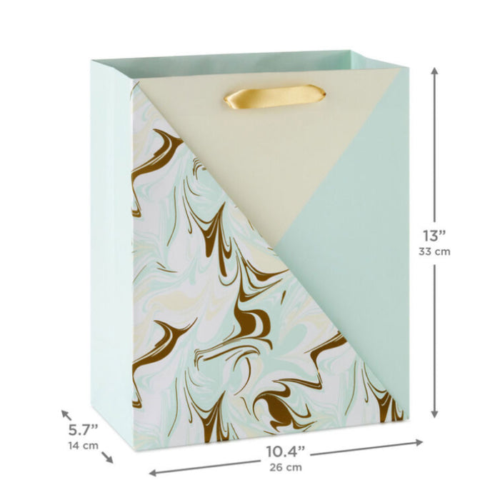 Marbled Neutral Color Block Large Gift Bag