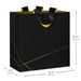 Hallmark : 10.4" Gold Lines on Black Large Square Gift Bag