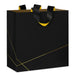 Hallmark : 10.4" Gold Lines on Black Large Square Gift Bag