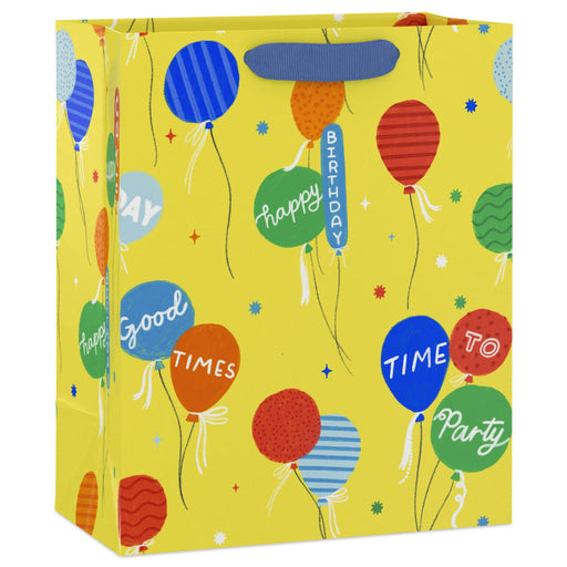 Bright Balloons on Yellow Medium Birthday Gift Bag