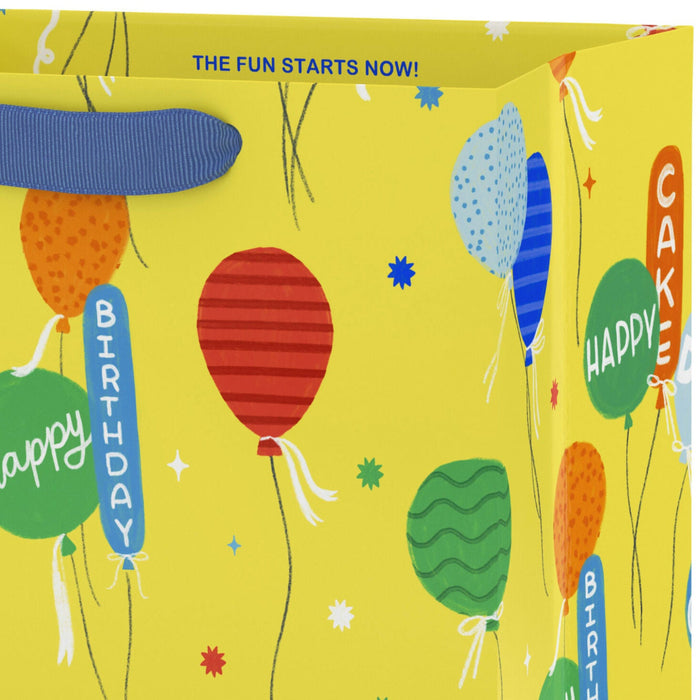 Bright Balloons on Yellow Medium Birthday Gift Bag