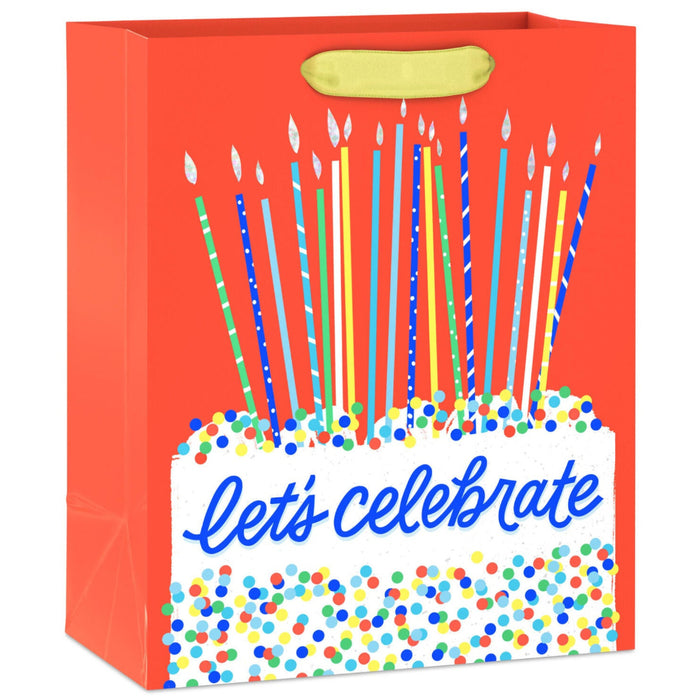 Cake and Candles Let's Celebrate Medium Birthday Gift Bag