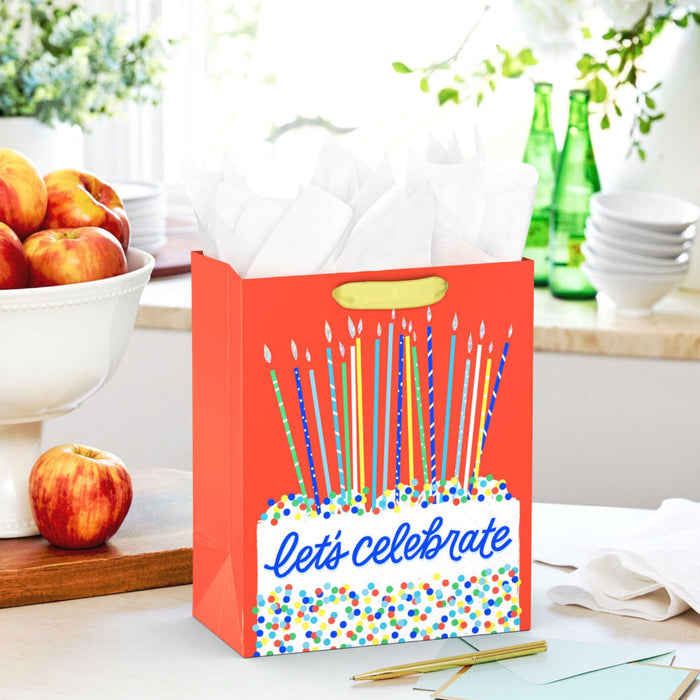 Cake and Candles Let's Celebrate Medium Birthday Gift Bag