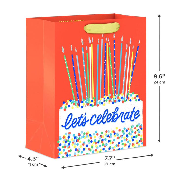 Cake and Candles Let's Celebrate Medium Birthday Gift Bag