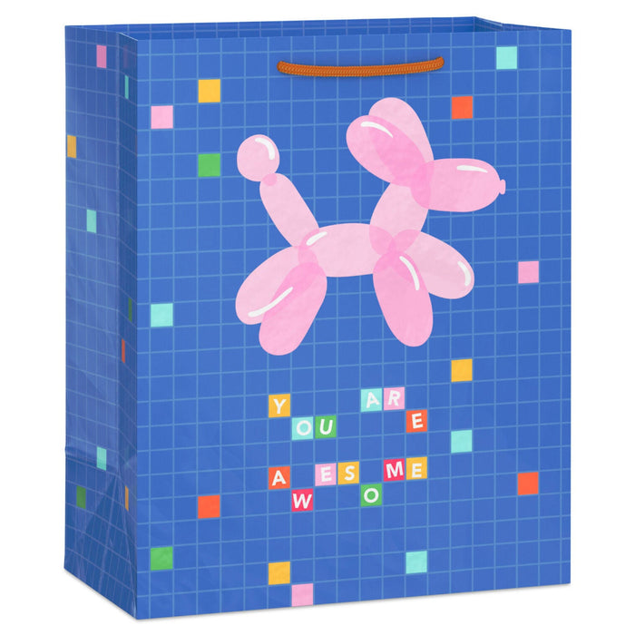 Hallmark : 9.6" Pink Balloon Dog You Are Awesome Medium Gift Bag