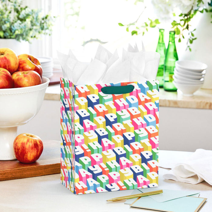 Hallmark : 9.6" Colorful Happy Birthday Medium Gift Bag