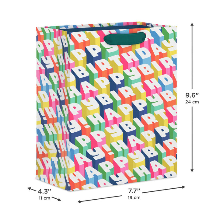 Hallmark : 9.6" Colorful Happy Birthday Medium Gift Bag