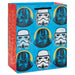 Hallmark : 9.6" Star Wars™ Darth Vader™ and Stormtrooper™ Helmets on Blue Medium Gift Bag