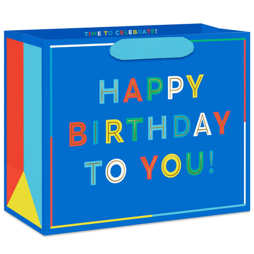 Happy Birthday to You on Blue Medium Gift Bag