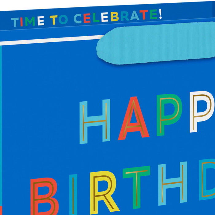 Happy Birthday to You on Blue Medium Gift Bag
