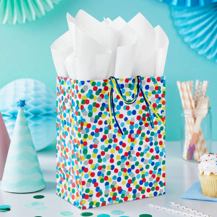Colorful Dots on White Medium Gift Bag