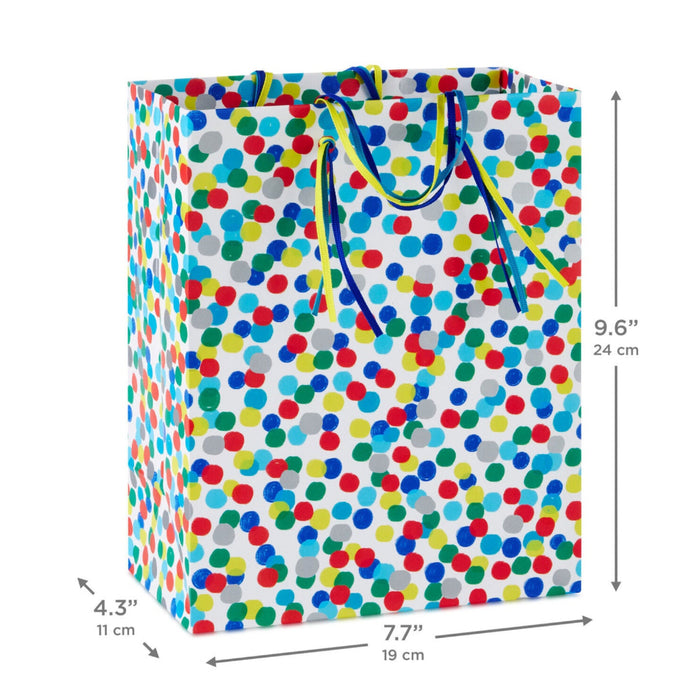 Colorful Dots on White Medium Gift Bag