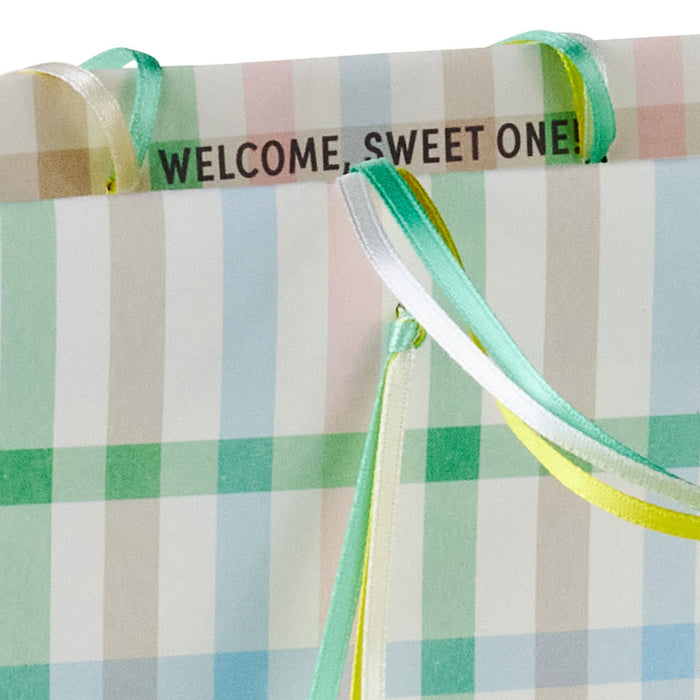 Pastel Plaid Medium New Baby Gift Bag