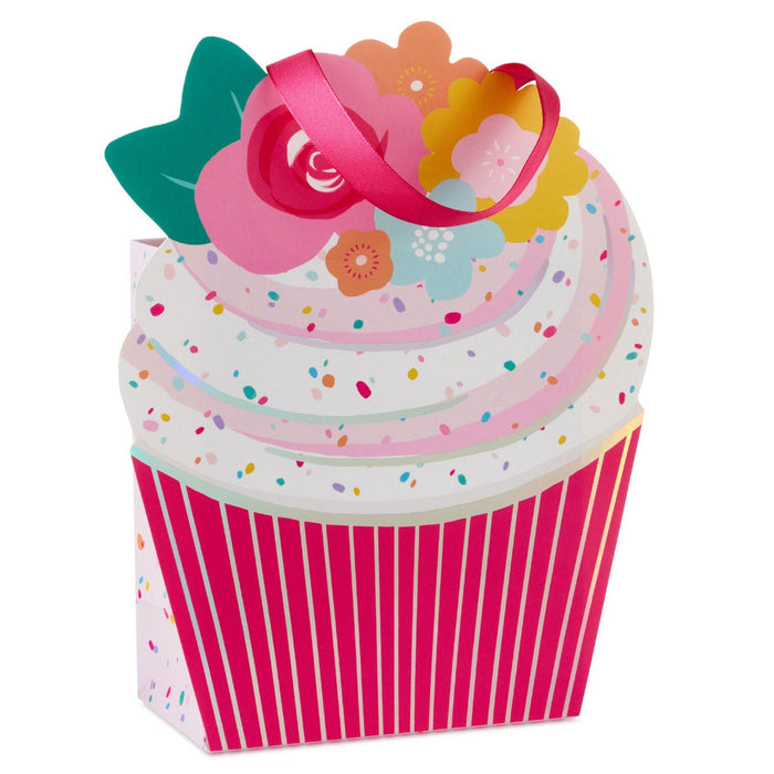 Hallmark : 6.5" Cupcake With Flowers Small Gift Bag
