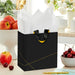 Gold Lines on Black Medium Gift Bag