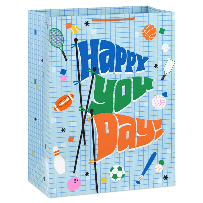 Hallmark : 20" Happy You Day Pennants and Sports Icons Jumbo Gift Bag