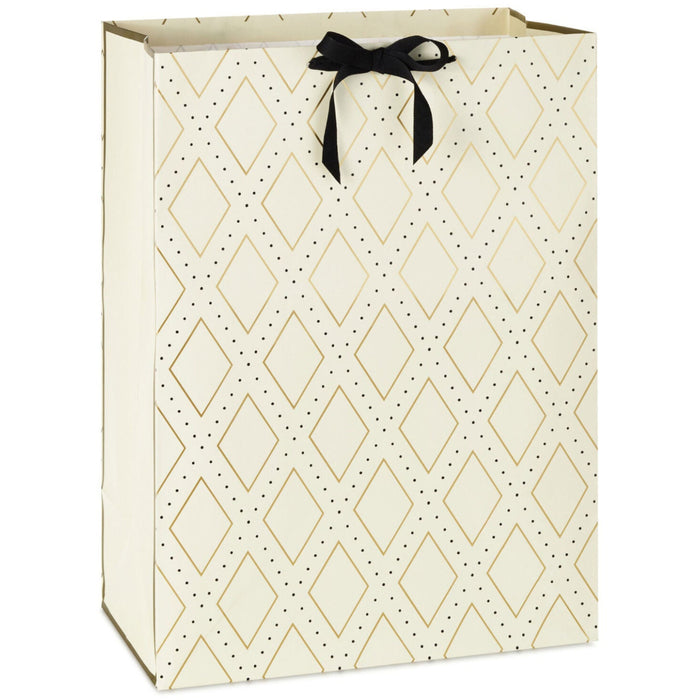Gold Diamonds on Cream Jumbo Gift Bag