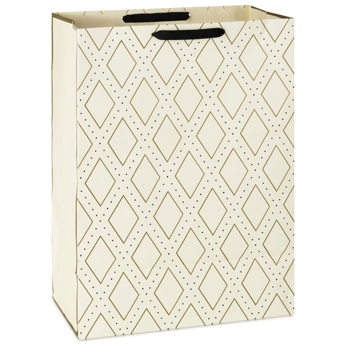 Gold Diamonds on Cream Jumbo Gift Bag