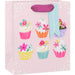 Floral Cupcakes on Pink Small Gift Bag