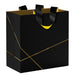 Hallmark : 5.5" Gold Lines on Black Small Square Gift Bag