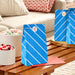 Bold Blue Stripes 8-Pack Paper Goodie Bags With Stickers
