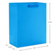 Hallmark 9.6-inch solid royal blue medium gift bag with a vibrant matte finish, sturdy carrying handles, and a classic design for birthdays, holidays, graduations, and special occasions.