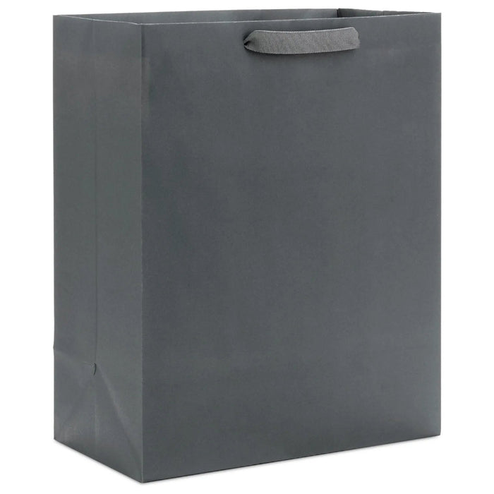 Hallmark 13-inch gray large gift bag with sturdy handles and modern design for birthdays, holidays, and special occasions